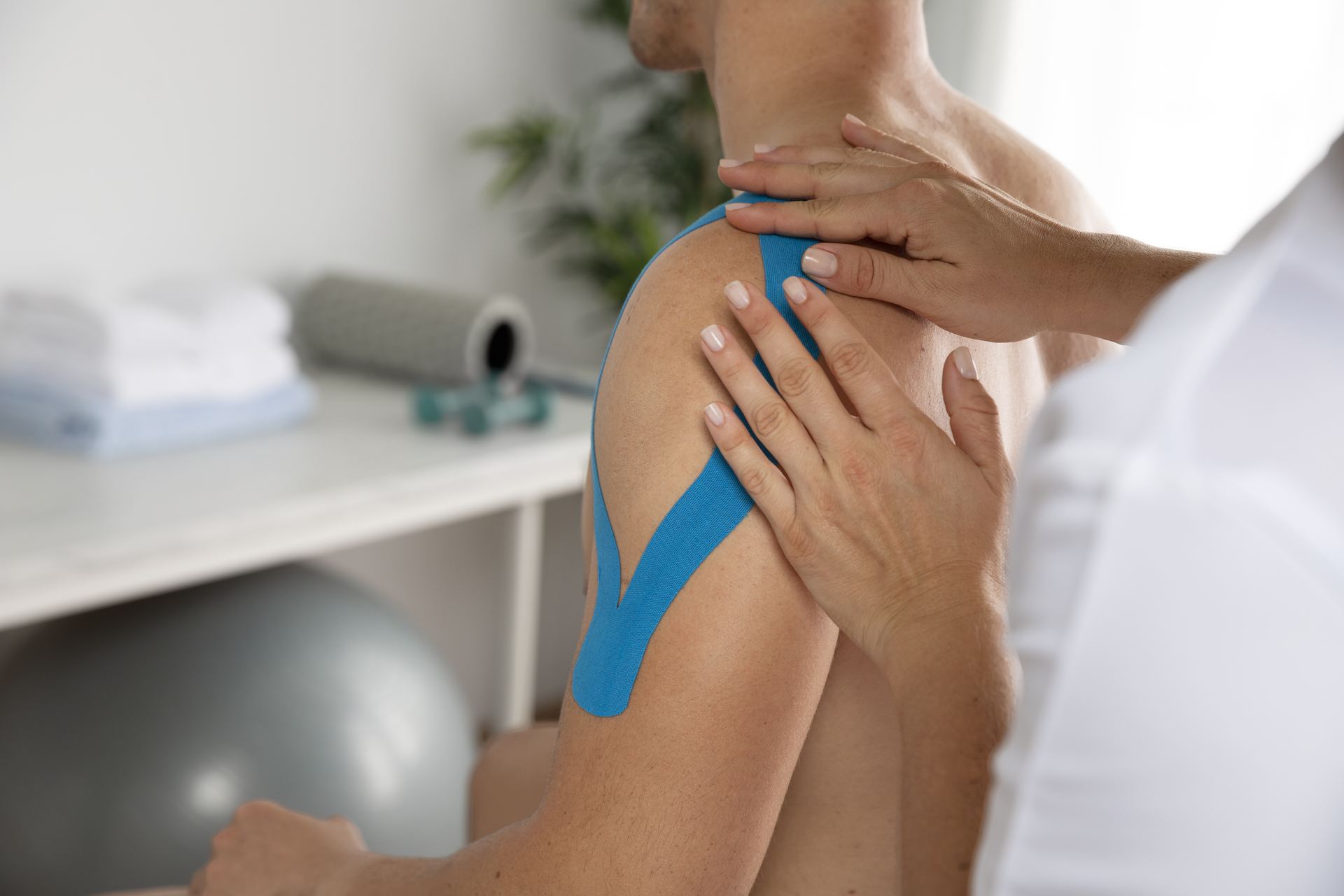 Kinesio tape on the shoulder